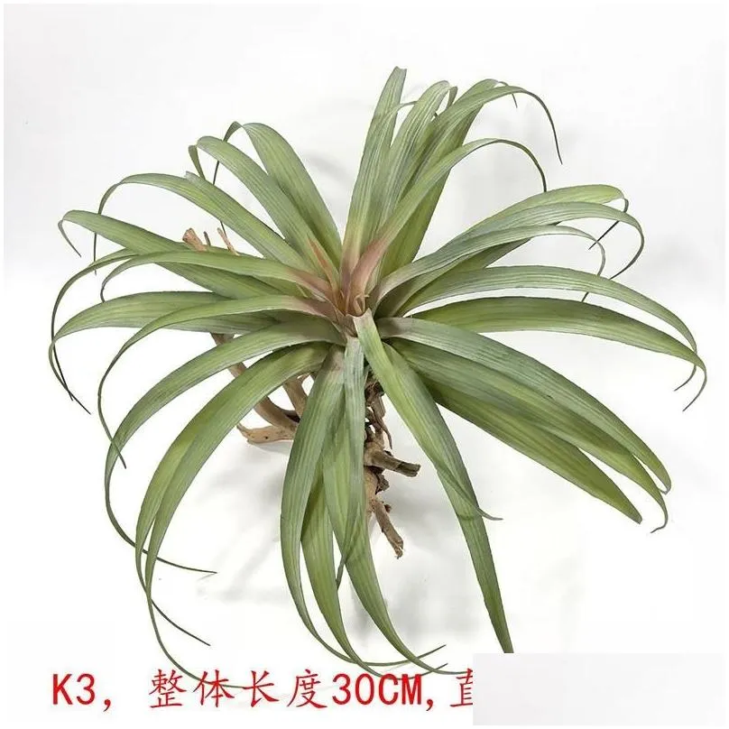 Large Artificial Air Pineapple Succulent Plant Tillandsia Plastic Green Leaf Home Shop Wedding Floral Decor Decorative Flowers &