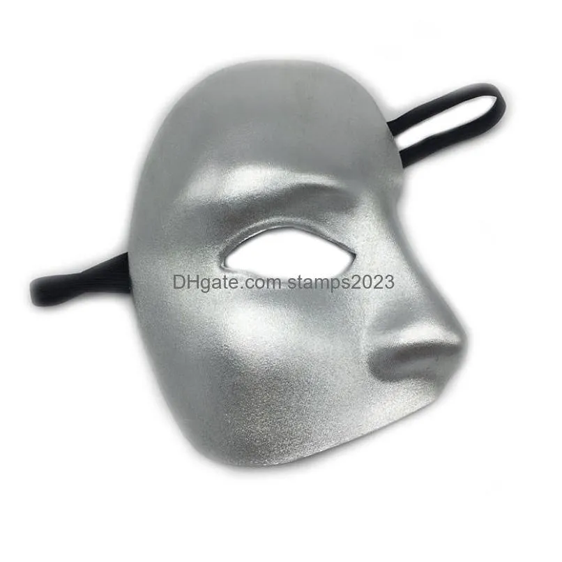 half face mask phantom of the opera masks masquerade one eyed cosplay party diy creativity halloween costume props gold silver black