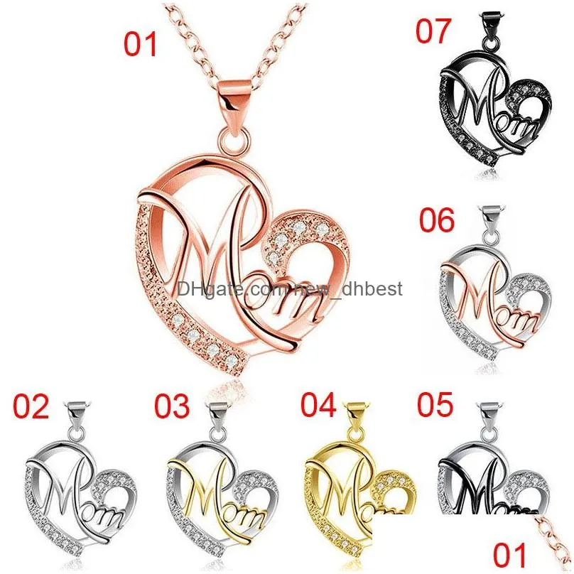 Hot Selling Silver Gold Plated Mom Necklace Womens Two Tone Chain Necklace Jewelry Mother`s Day Gifts 45cm