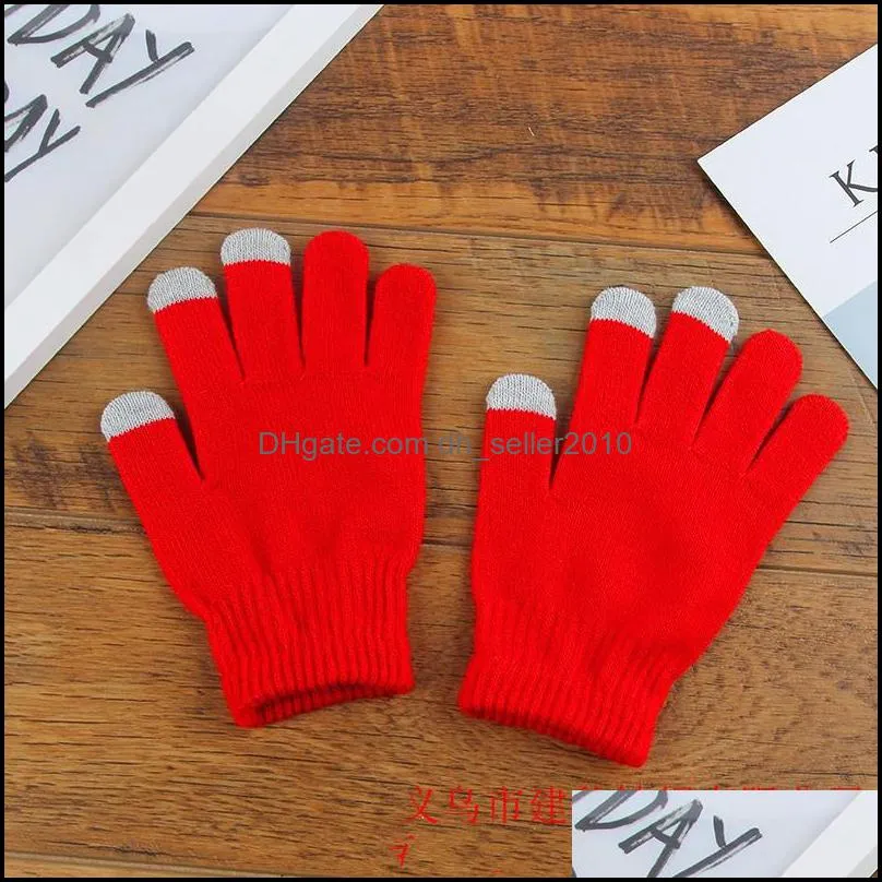 Soft Touch Screen Gloves Fashion Woman Warm Solid Color Cotton Gloves Outdoor Causal Men Winter Xmas Gifts 181 U2