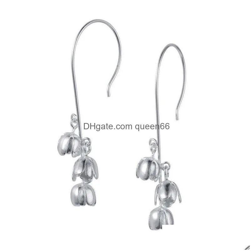 Womens Antique Drop Earrings Fashion 925 Sterling Silver Flower Earring Factory Price Jewelry Gift