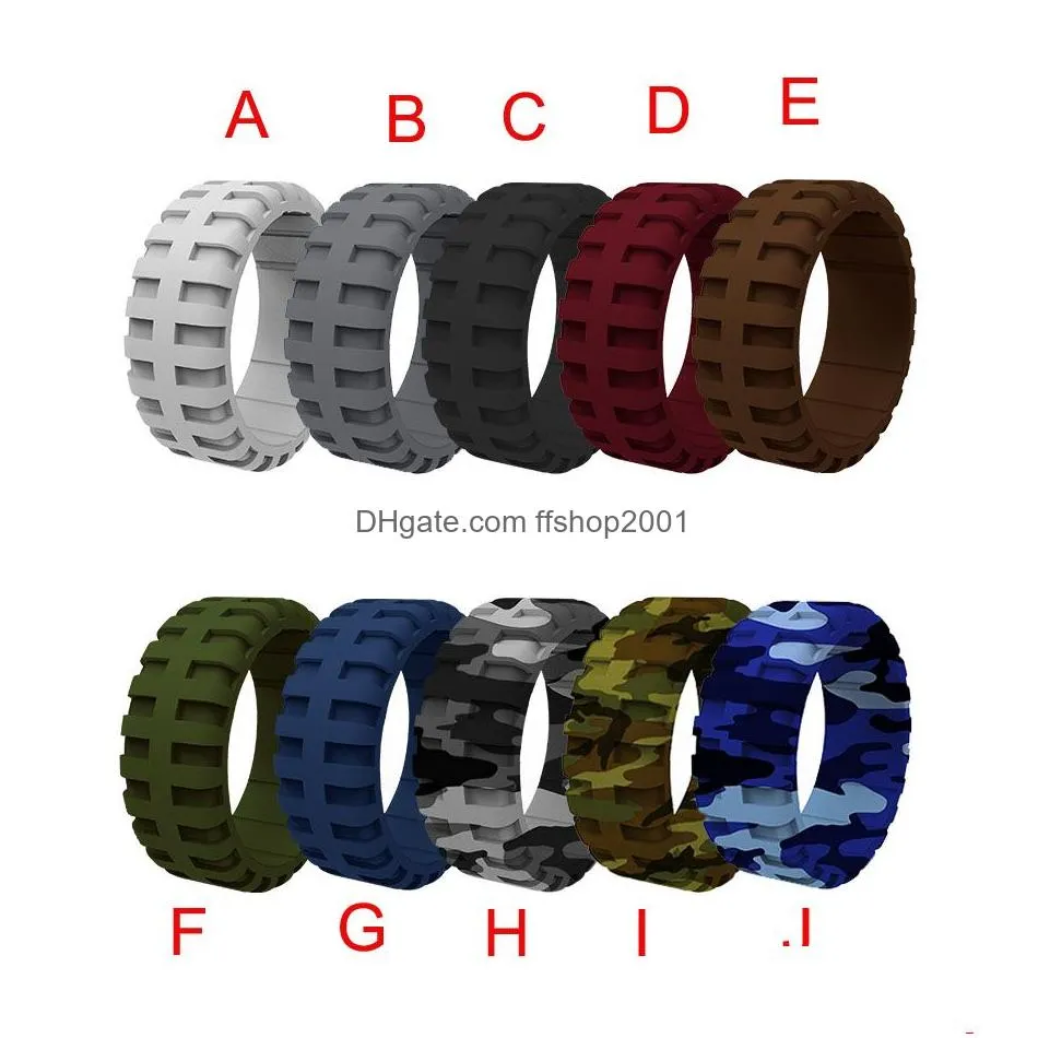 american european fashion silicone wedding ring mens camouflage elegant affordable 9mm silicone rubber engagment wedding bands