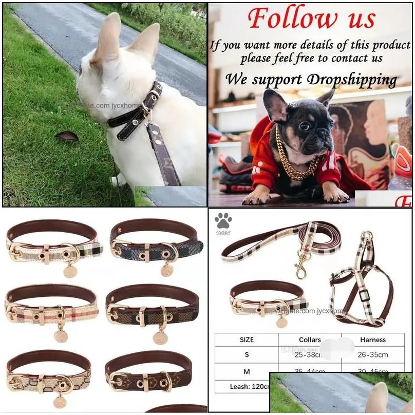 dog collars leashes dog collar and leashes set classic plaid pet leash step in harness soft adjustable leather designer pets colla