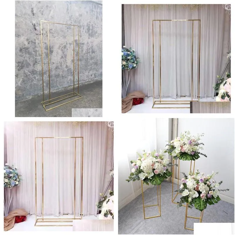 party decoration 4pcs wedding stage birthday flowers balloons iron plinths holder frame shelf backdrops arch sign picture billboard