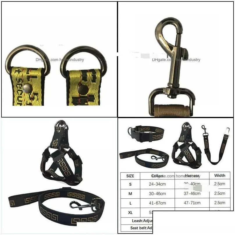 dog collars leashes no pl designer harness and set classic bronzing pattern adjustable leash safety belt for small medium large do