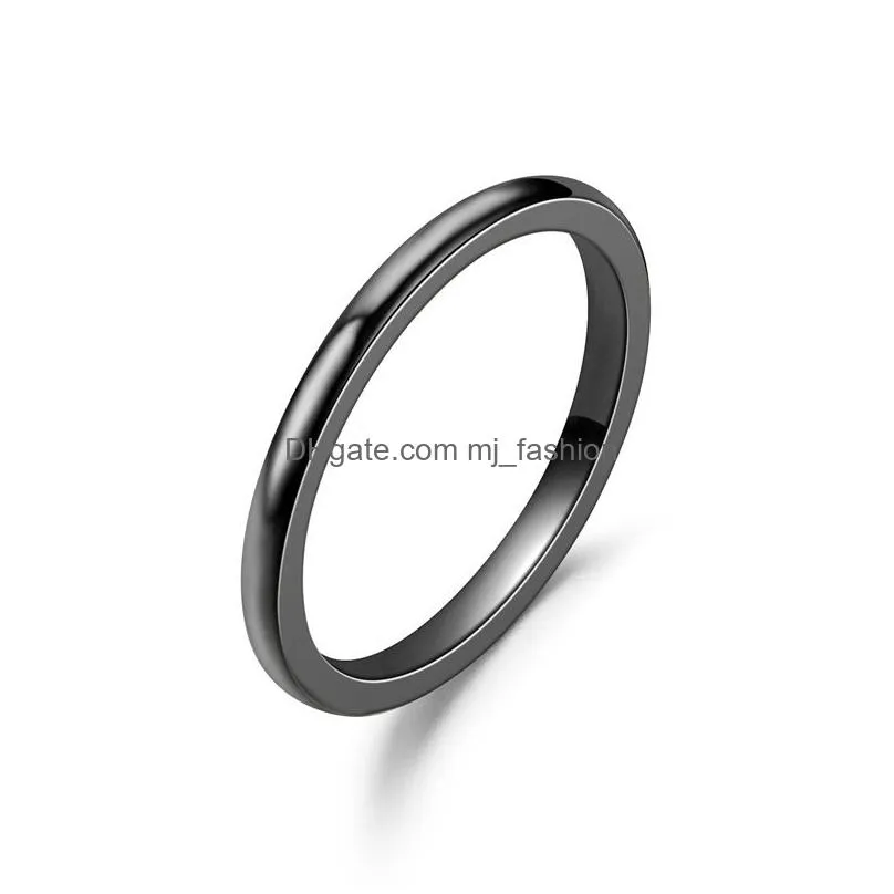 Minimalism 2mm Stainless Steel Thin Rings Stackable Band Ring Finger Rings Toe Ring For Men Women