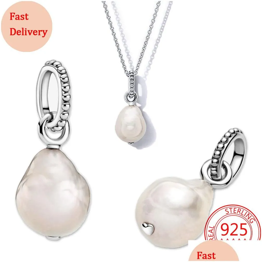  925 sterling silver pearl pendant for pandora bracelets and necklaces simple ladies jewelry fashion accessories gifts