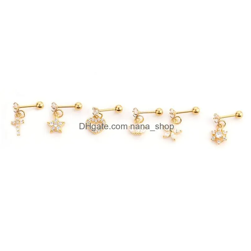 Korean Simple Personality Female Dangle Earrings for Women Fashion Jewelry Small Round Piercing Drop Earring