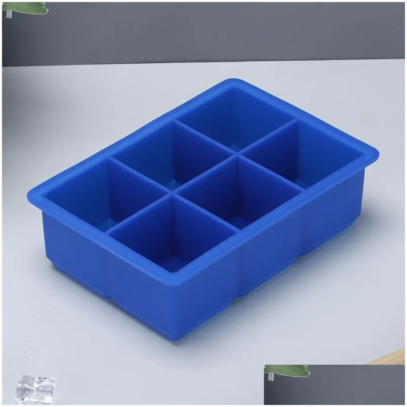 bar tools silicone ice square moulds with dust-proof cover ice tray large capacity square ice cube mold mix colors