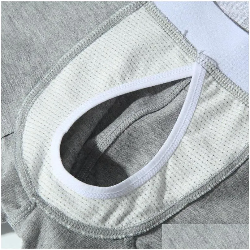 Underpants Fashion Big Penis Bag Men`s Underwear Boxers Separated Cotton Breathable Sweat Absorbing Comfortable Mid-Waist