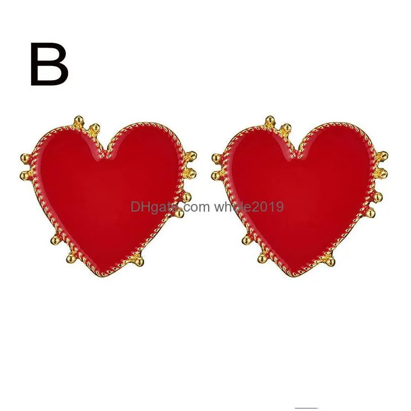 Luxury Designer Stud Earrings Jewelry Women 14K Gold Heart Lips Evil Eye Earring Luxury Jewellry Accessories For Girl Women