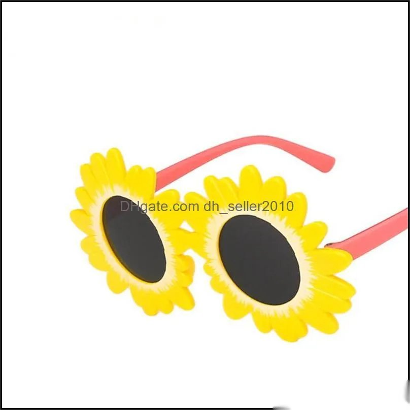 Kids Daisy Sunglasses Sun Flower Round Anti-UV Glasses Beach Eyewear Birthday Party Photography 3565 Q2