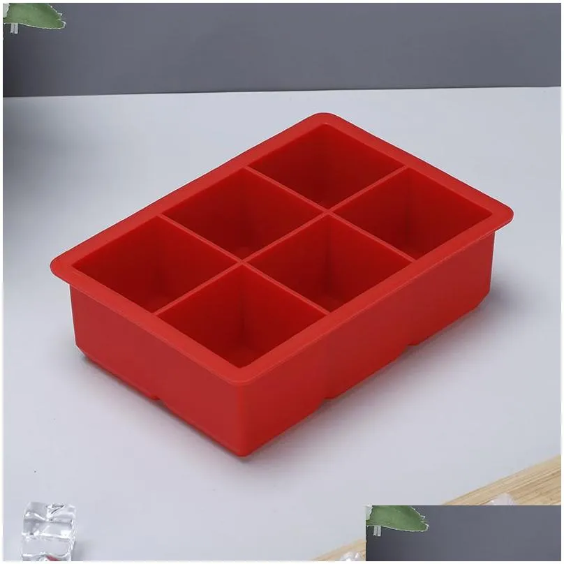 bar tools silicone ice square moulds with dust-proof cover ice tray large capacity square ice cube mold mix colors