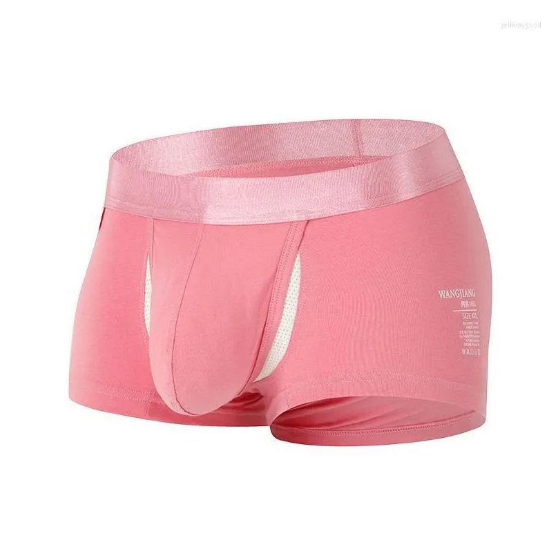 Underpants Fashion Big Penis Bag Men`s Underwear Boxers Separated Cotton Breathable Sweat Absorbing Comfortable Mid-Waist