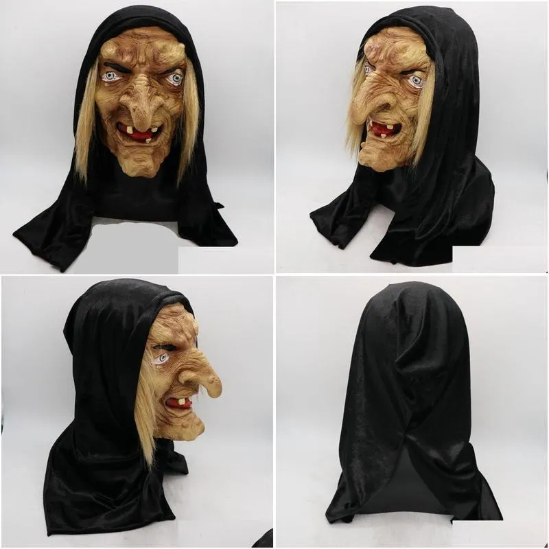 Other Event & Party Supplies Scary Adult Old Witch Mask Latex Creepy Halloween Fancy Dress Grimace Costume Accessory Cosplay Props One