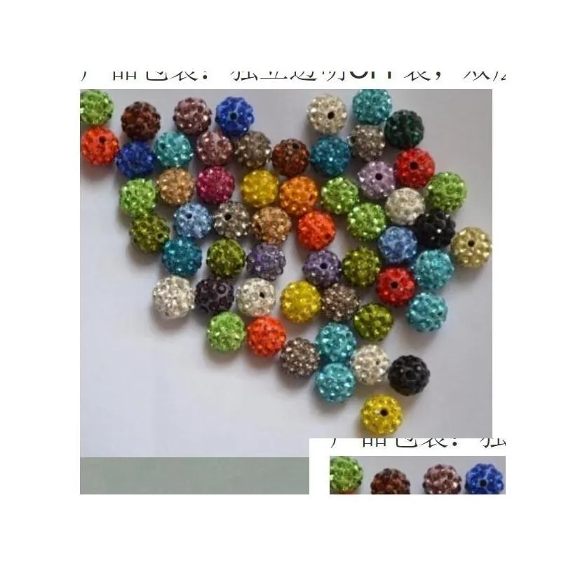 Loose Beads Jewelry 10Mm Mixed Micro Pave Cz Disco Ball Crystal Shamballa Bead Bracelet Necklace Beads.Sec Wholesale StockMixed Drop