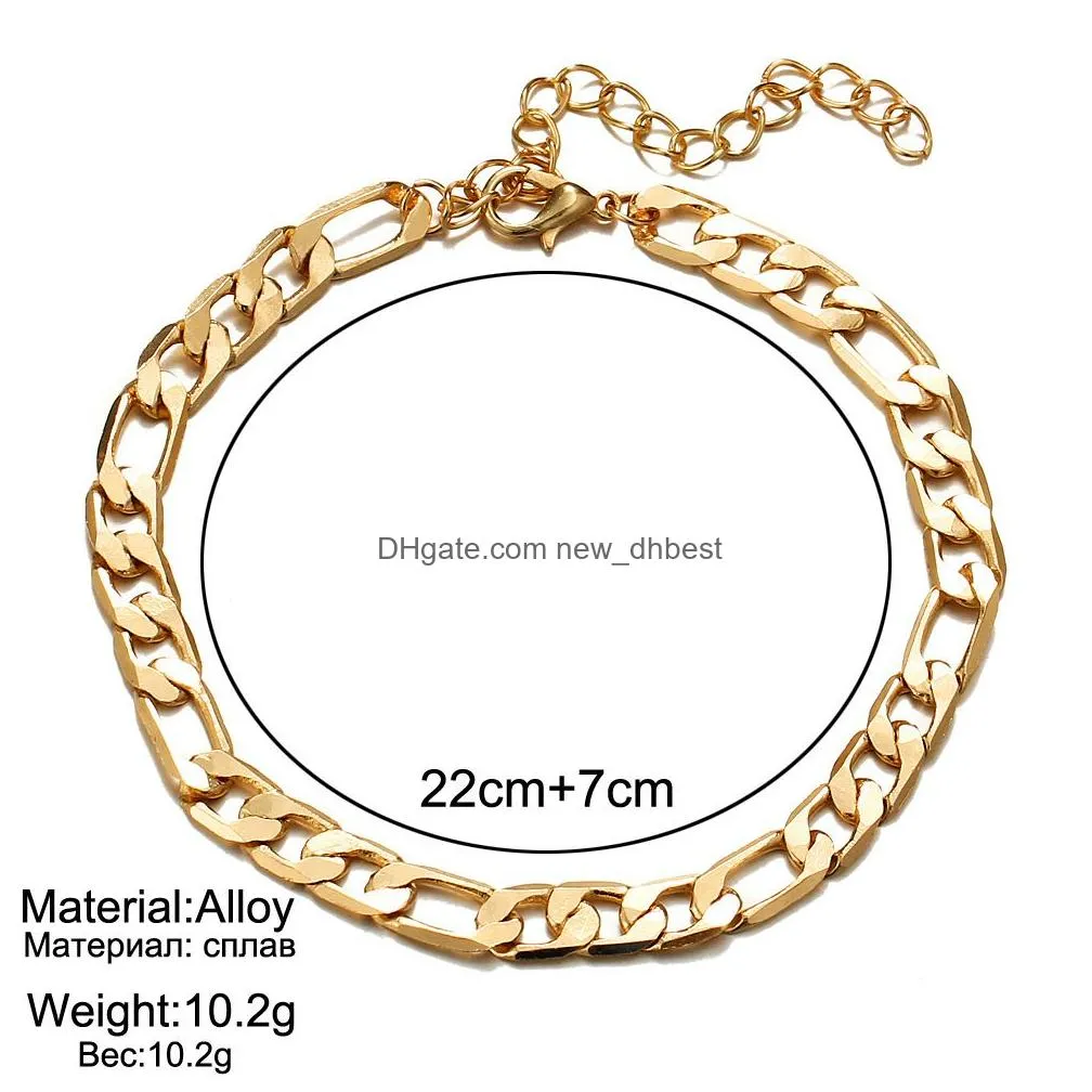 New 18k gold Figaro Chain Bracelet European American Fashion Bracelet Anklet for Women and Men Factory Price Jewelry