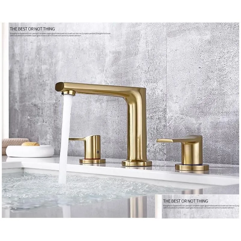 bathroom sink faucets luxury brass faucet three hole two handle cold water basin high quality copper