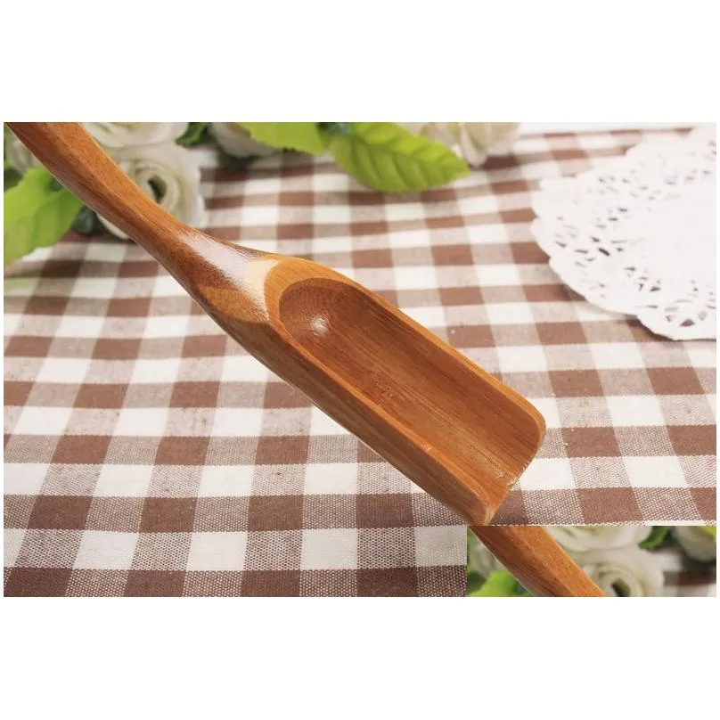 wooden bamboo tea spoon coffee tea drinking tools cooking utensil length 18cm tea scoop home kitchen accessories