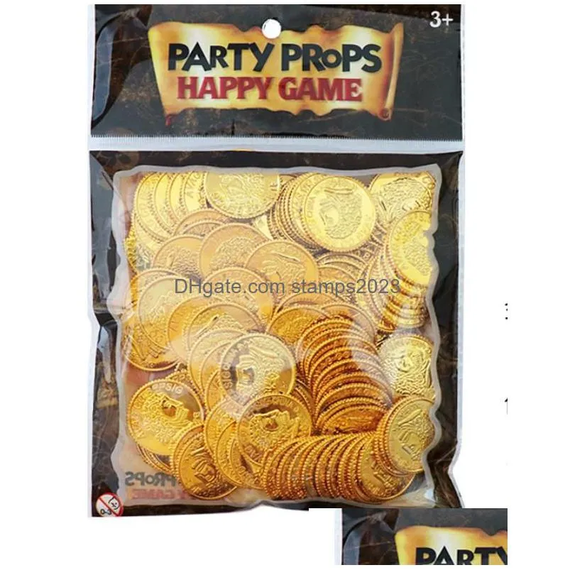 pirate treasure coin party decoration plastic gold silver chest toy game chips lucky draw games banking play prop