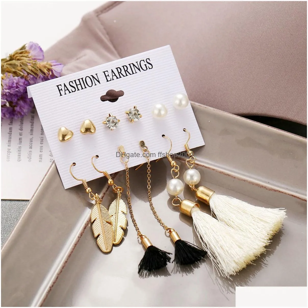 36 styles brincos female diy silver gold tassel earrings for women big geometric hoop earring set fashion jewelry