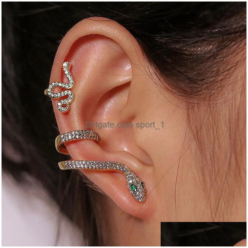 fashion snake earing clips ear cuffs without piercing punk non pierced clip earrings for women men personality jewelry accessories