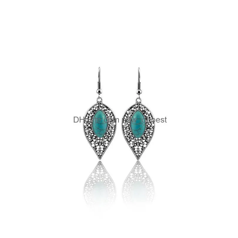 32 Styles Hot Selling Bohemia Jewelry Earrings Retro Statement Turquoise Drop Dangle Earrings Gifts for Women Girls