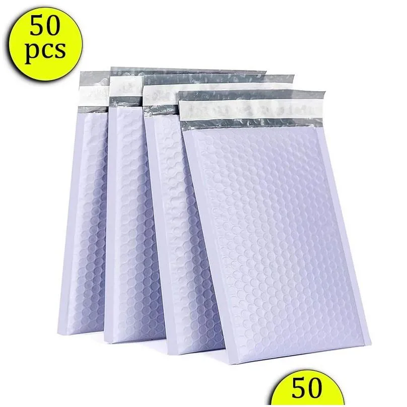 wholesale packing bags lavender purple bubble mailer 50pcs poly padded mailing envelopes for packaging self seal bag pad