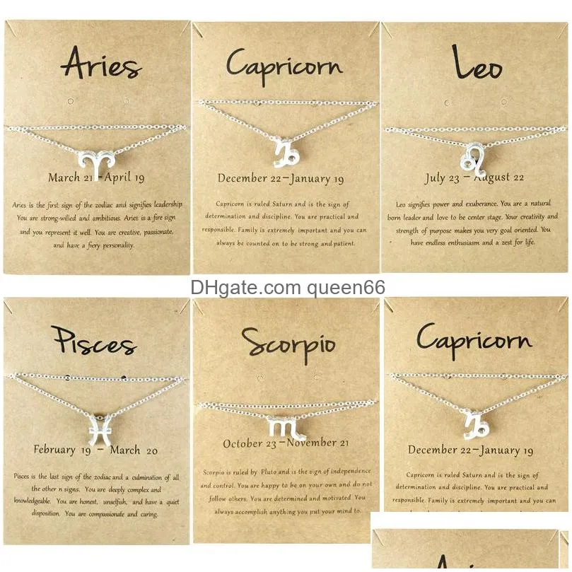 Zodiac Anklets Bracelets For Women Simple 12 Constellations Foot Jewelry Wholesale with gift card