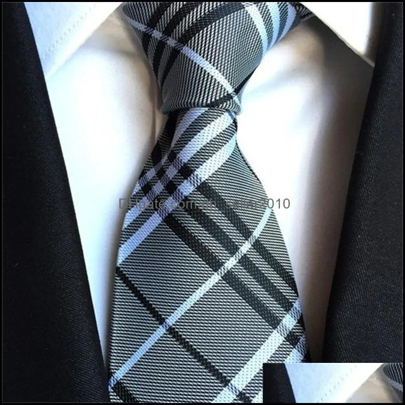 Classic Mens sets 51 Design 100% Silk Neck Ties hanky cufflink 8cm Plaid & Striped Ties Men Formal Business Wedding Party Gravatas 252