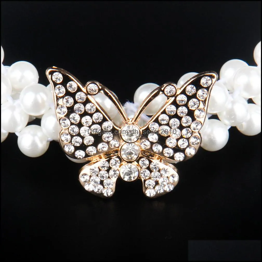 Rhinestone Waistband Elastic Force Women Girdle Butterfly Artifical Pearl Belt Waist Seal Autumn Exquisite Fashion 5 3hy O2