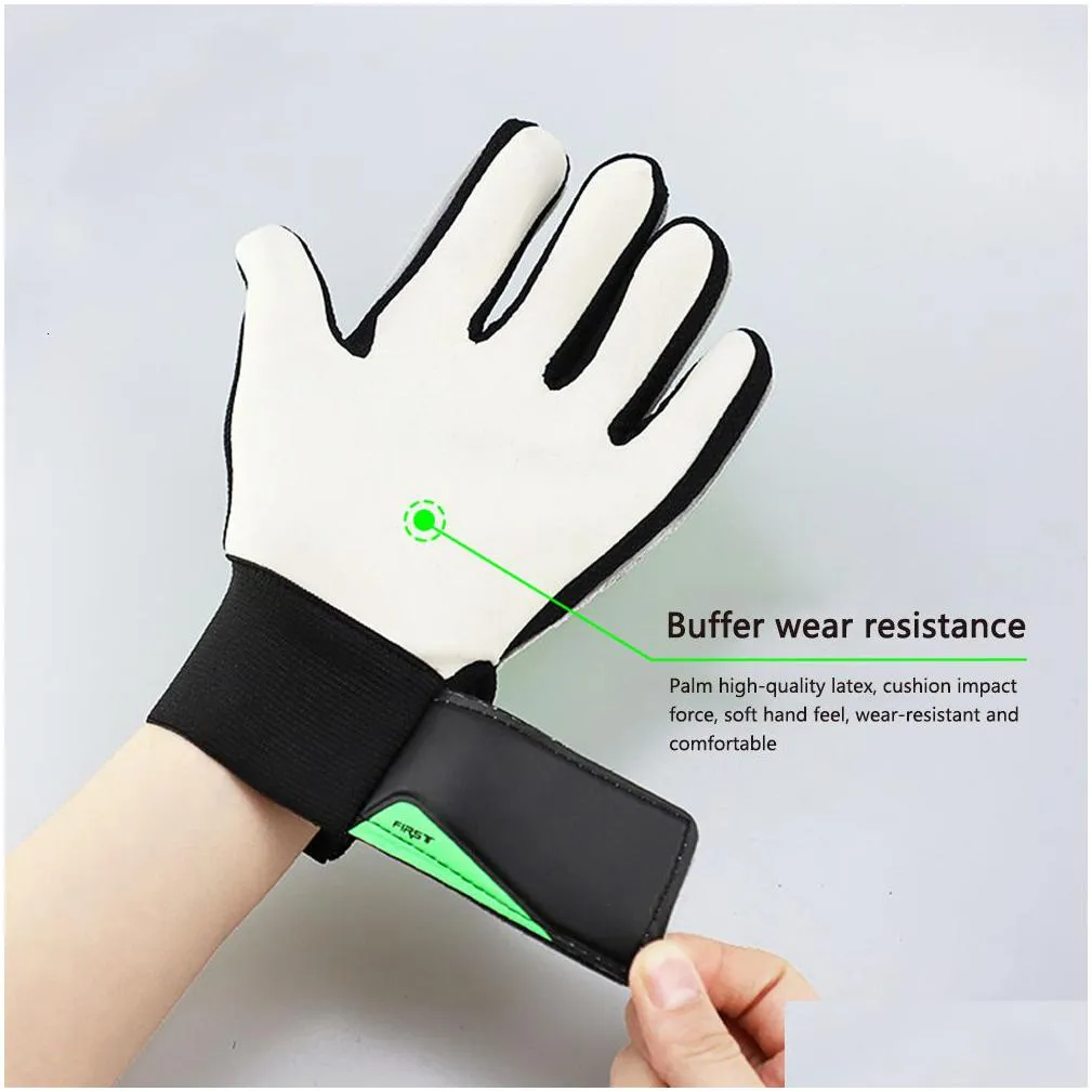 sports gloves antislip childrens goalkeeper pu football finger protection goal thickened latex for kids 230626