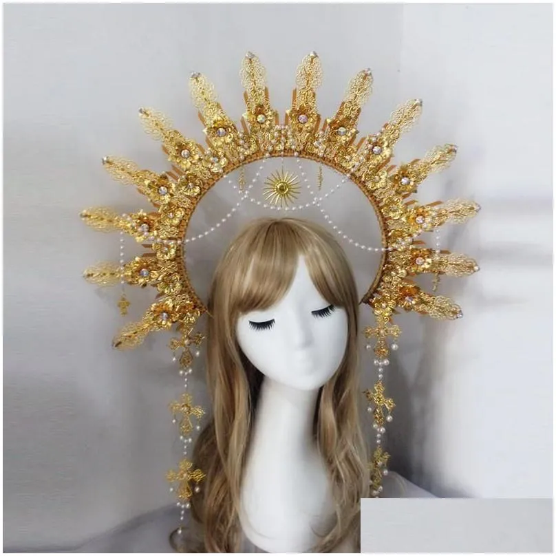other event party supplies the virgin crown headband handmade gold gothic halo headpieceother