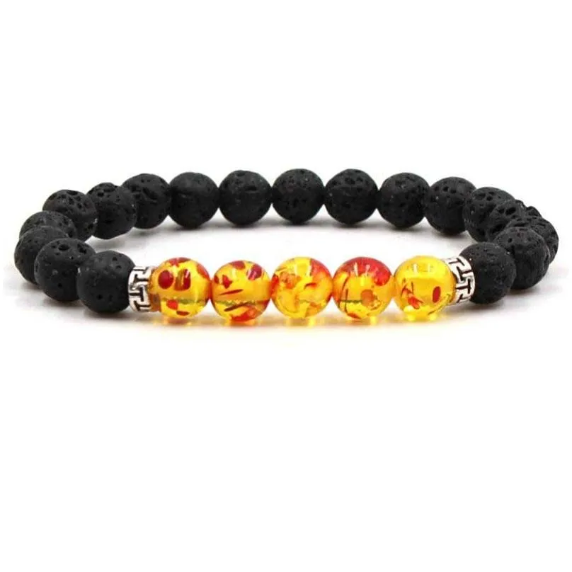  chakra lava rock beaded bracelets for men women natural healing crystal balance stone tiger eye beads string chains bangle yoga
