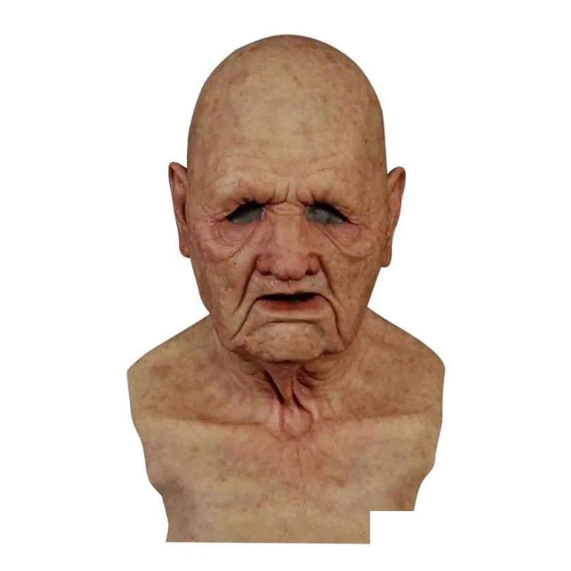 Other Event & Party Supplies An Old Man Scary Mask Coslpy Halloween Full Head Latex Funny Masks Supersoft Adult Creepy Real