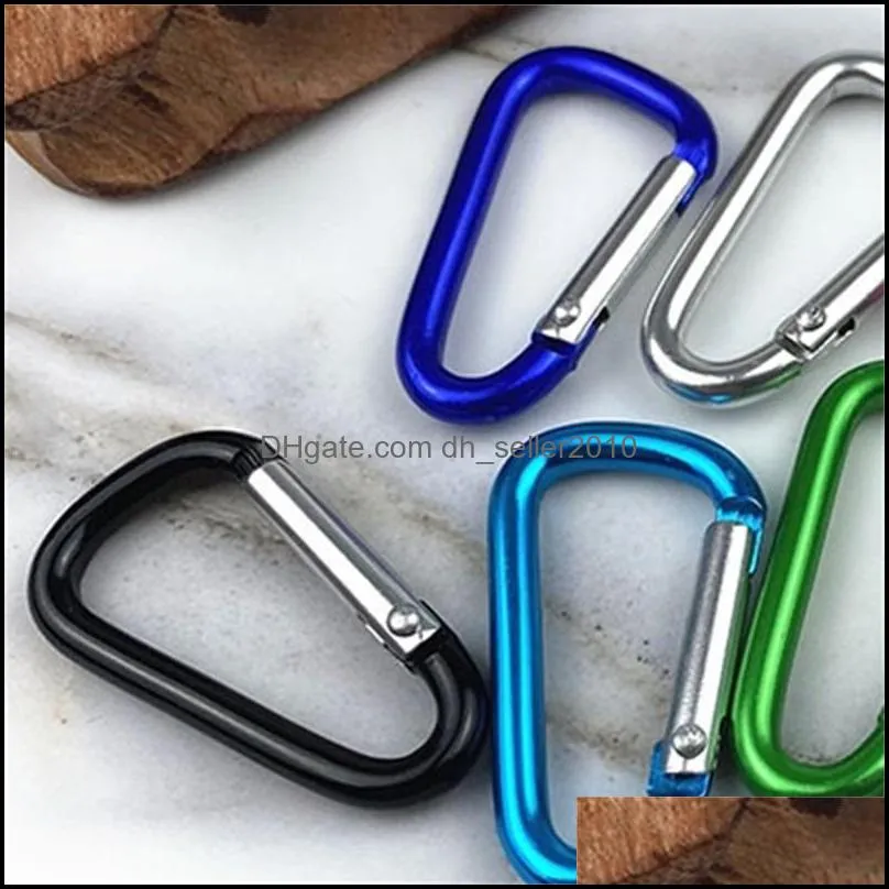 Outdoor Safety Buckle Keychain Hook Sports Aluminium Alloy Climbing Key Chain Button Carabiner Shape Keyring Camping Hiking Hooks 60