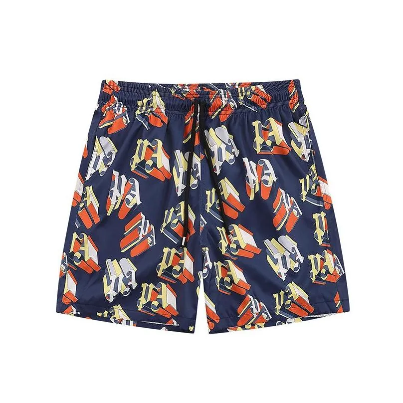 Designer Palm Men`s Shorts Angels Wide Leg Logo Print Cotton Jersey Shorts With All-over Print Drawstring at the Waist Casual Summer Beach Swim Loose Short