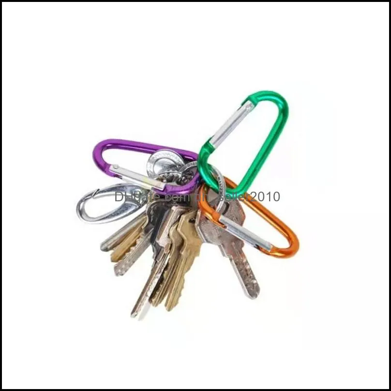 Outdoor Safety Buckle Keychain Hook Sports Aluminium Alloy Climbing Key Chain Button Carabiner Shape Keyring Camping Hiking Hooks 60