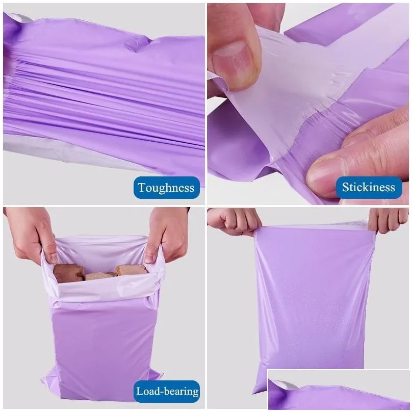 50Pcs Pink&Purple Courier Mailer Bags Poly Package Self-seal Mailing Express Bag Envelope Packaging For Gift Wrap