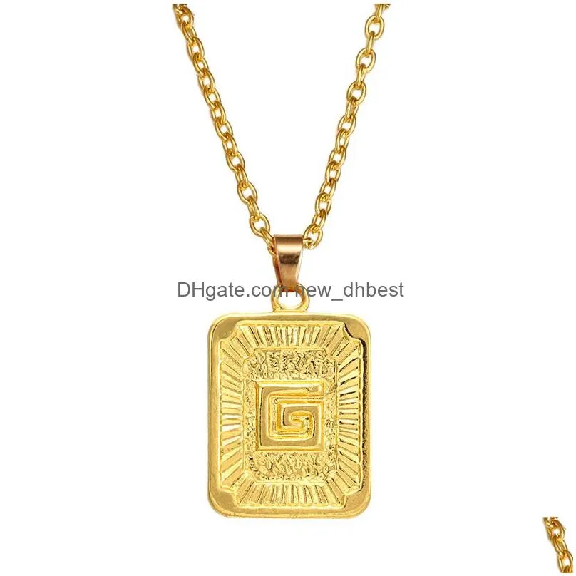 New Womens Gold 26 Letters Pendant Necklace European American Fashion Alphabet Name Pendant Necklace Jewelry Wholesale