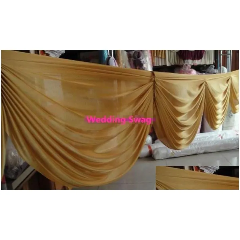 party decoration high qaulity ice silk 20ft wedding backdrop curtain g table cloth/skirt decor 6 meter long