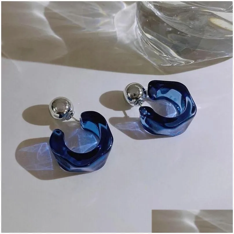 hoop huggie 2022 korea clear acrylic geometric c-shaped earrings for women girls trends hanging party travel jewelry gifts