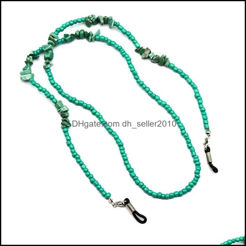 New Fashion Turquoise Eyeglasses Chain Plastic Beaded Spectacle Link Green Sunglasses Chain 75cm 12pcs/lot Wholesale