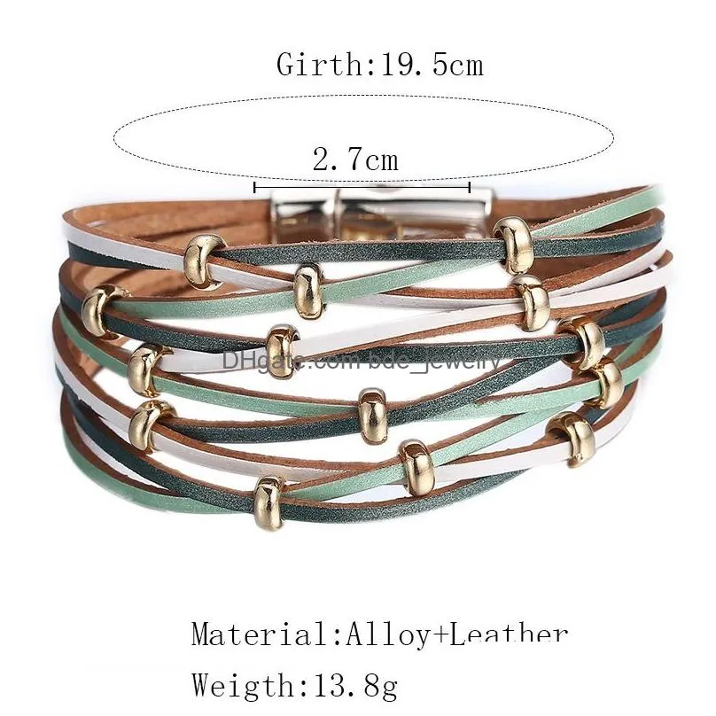 fashion gold sliver couple bracelet for women love vintage leather friendship bracelets bangles femme punk jewelry