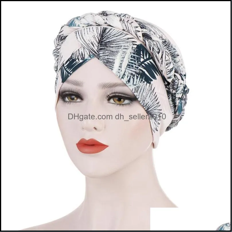 bohemia print muslim turban scarf for women islamic inner hijab caps Arab wrap head scarves femme musulman turbante mujer