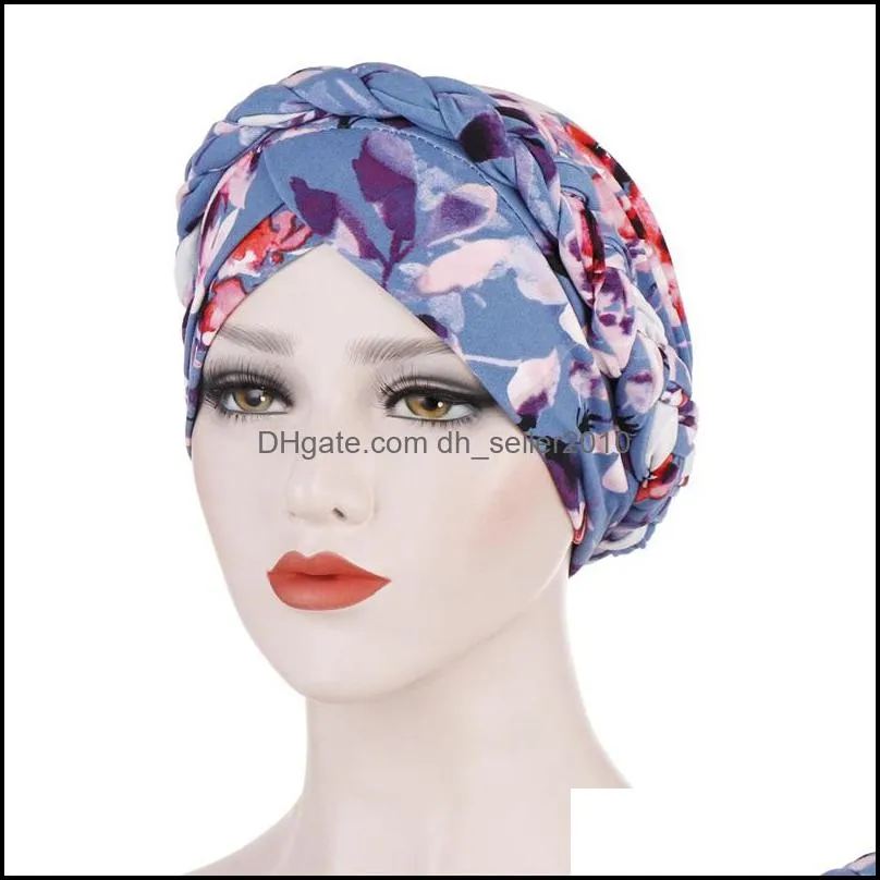 bohemia print muslim turban scarf for women islamic inner hijab caps Arab wrap head scarves femme musulman turbante mujer