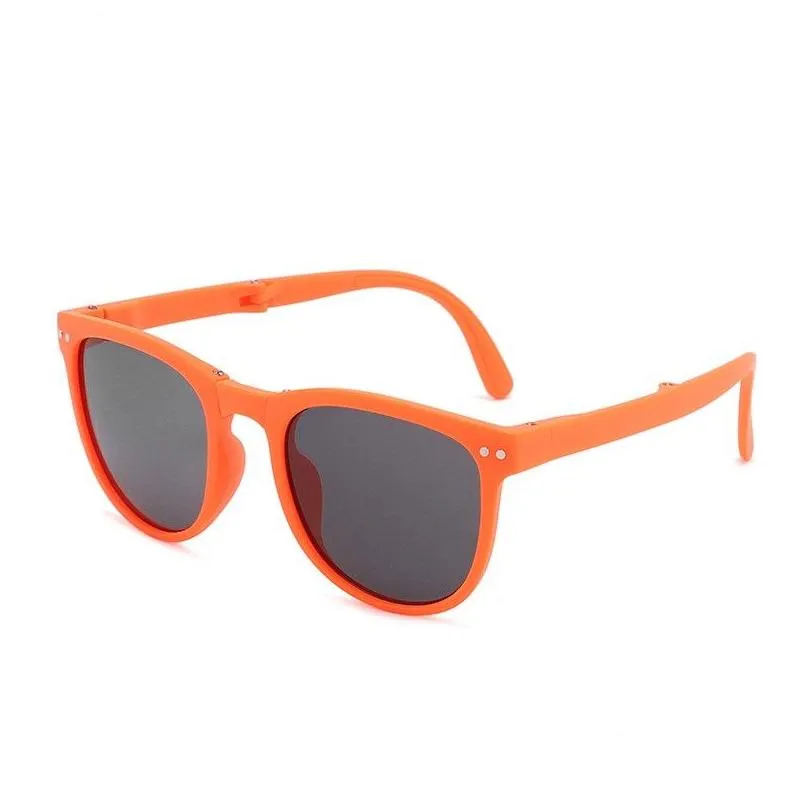 kids sunglasses folding retro sun glasses summer round fashion sunscreen uv protection eyewear travel drive summer beach sunblock eyeglass accessories