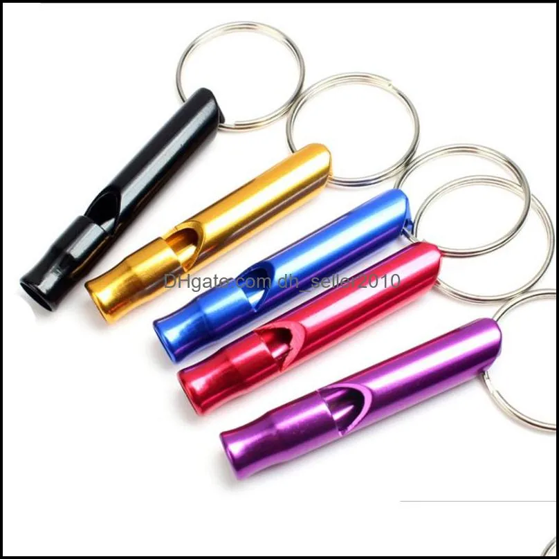 New Novelty Mini Aluminum Alloy Whistle Keyring Keychain For Outdoor Emergency Survival Safety Keyring Sport Camping Hunting