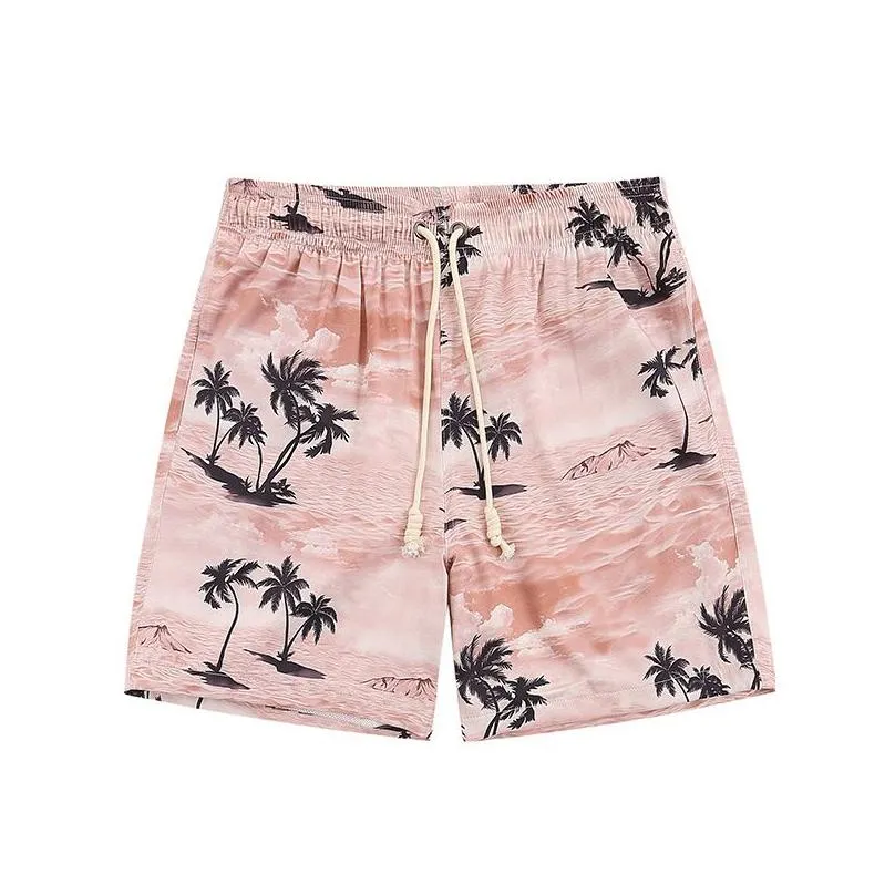 Designer Palm Men`s Shorts Angels Wide Leg Logo Print Cotton Jersey Shorts With All-over Print Drawstring at the Waist Casual Summer Beach Swim Loose Short