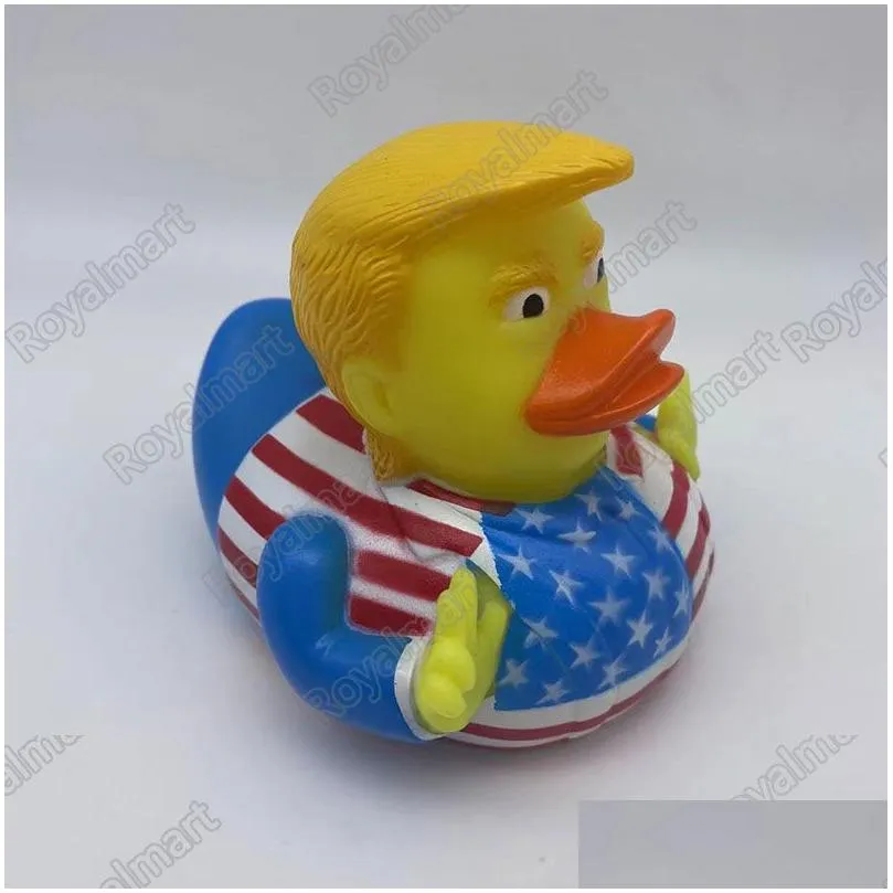 creative pvc flag trump duck party favor bath floating water toy party supplies funny toys gift